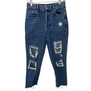 PacSun High Rise Straight Leg Distressed Denim Jeans Womens Size 28